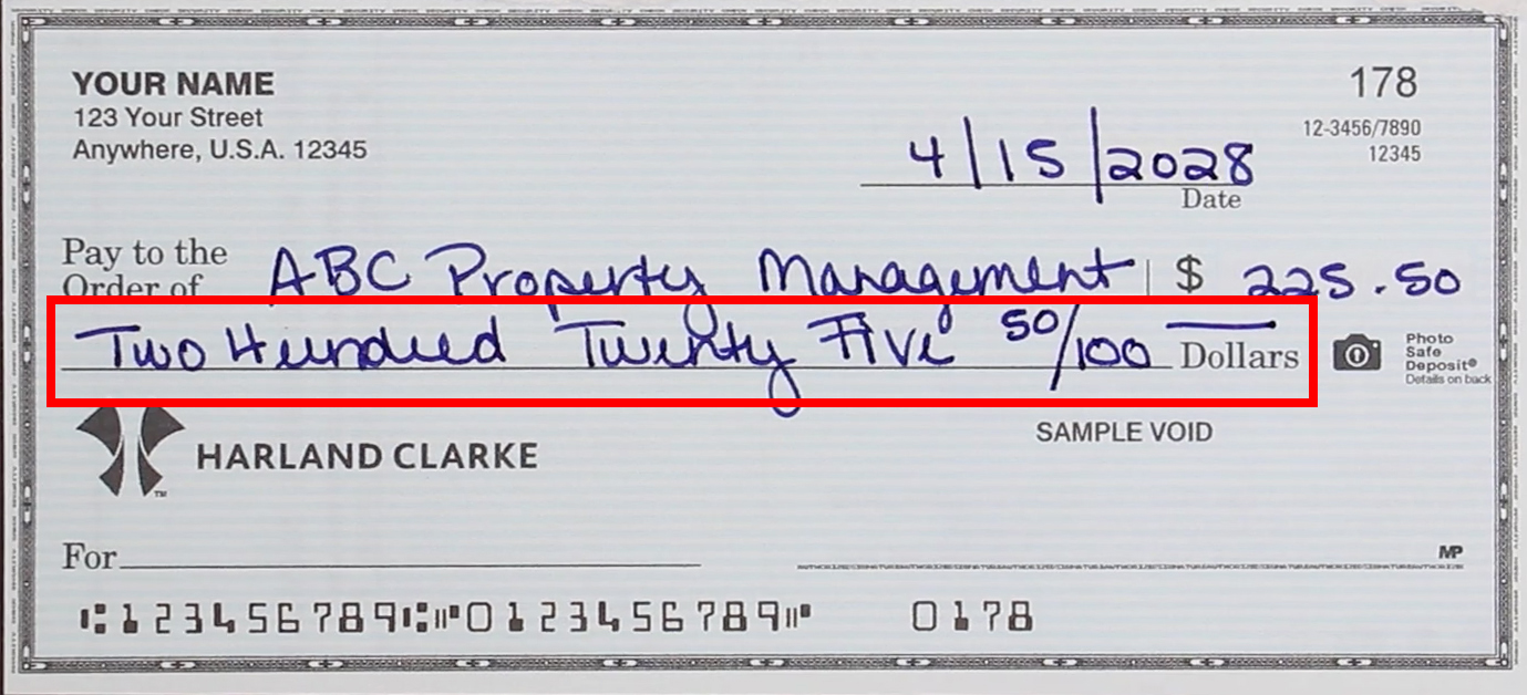 How to write the amount line on a check